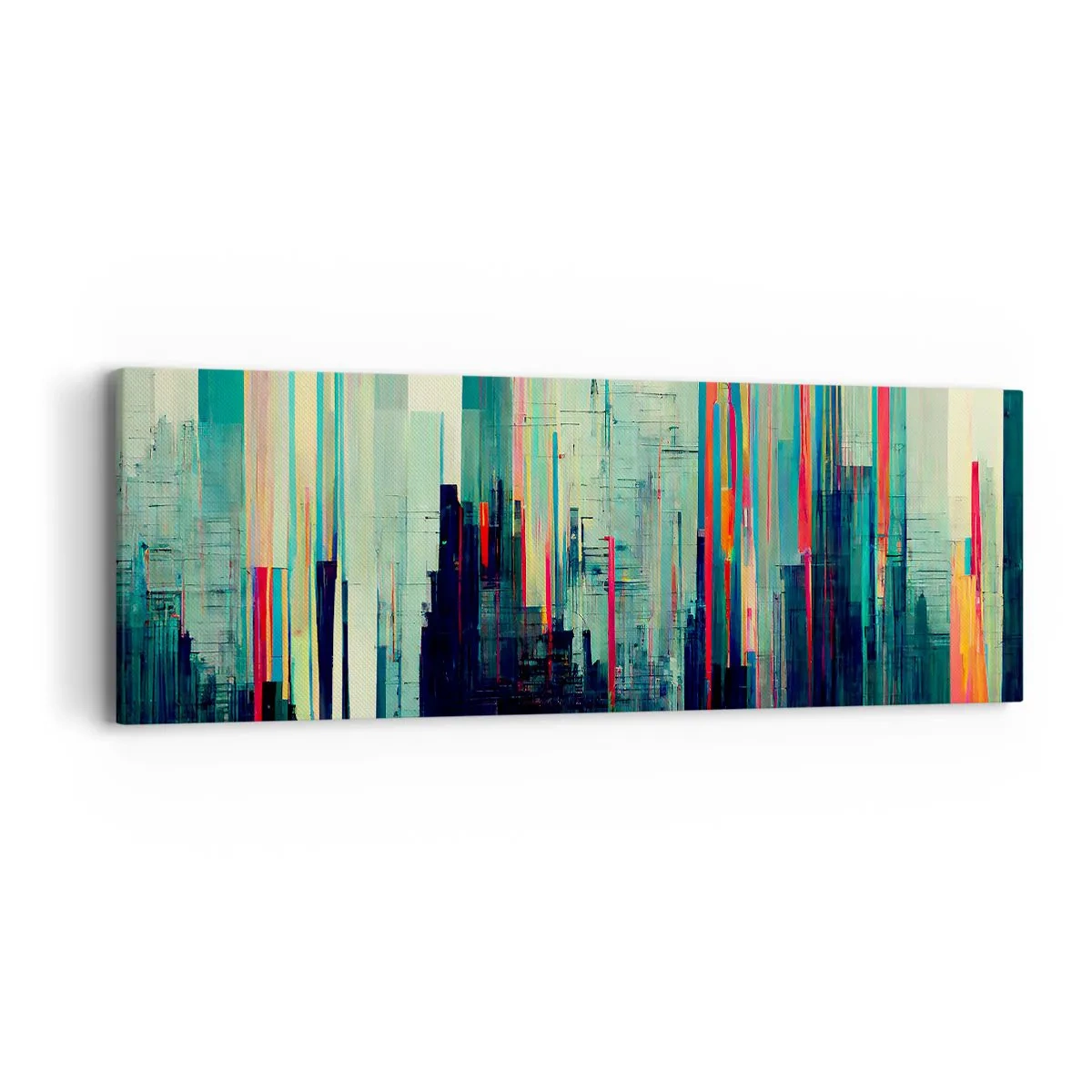 Quadro em tela - Cidade futurista - 90x30 cm