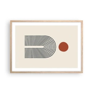 Pôster com moldura de carvalho claro - Magnetismo de formas e cores - 70x50 cm