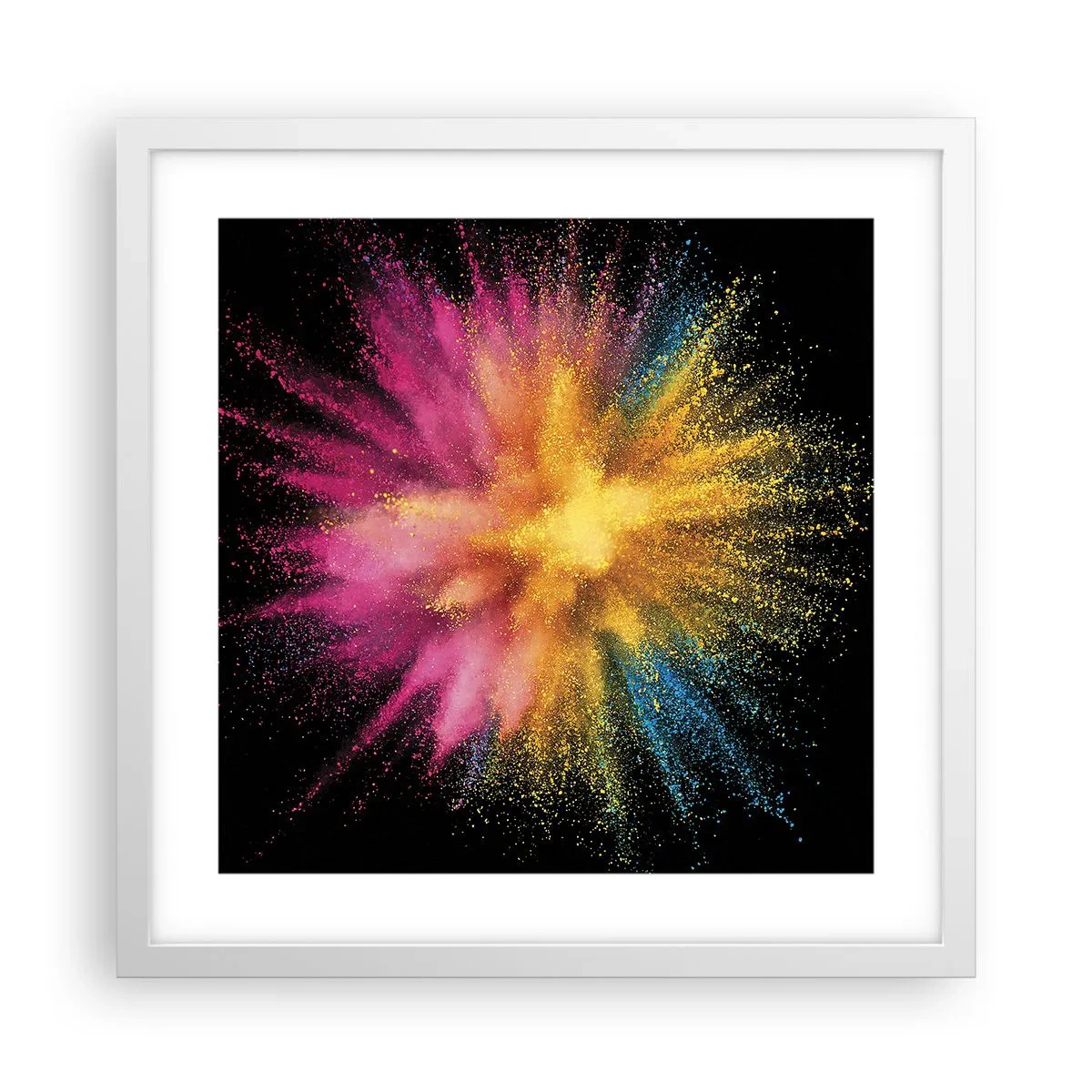 Pôster em moldura branca - O nascimento das cores  - 40x40 cm