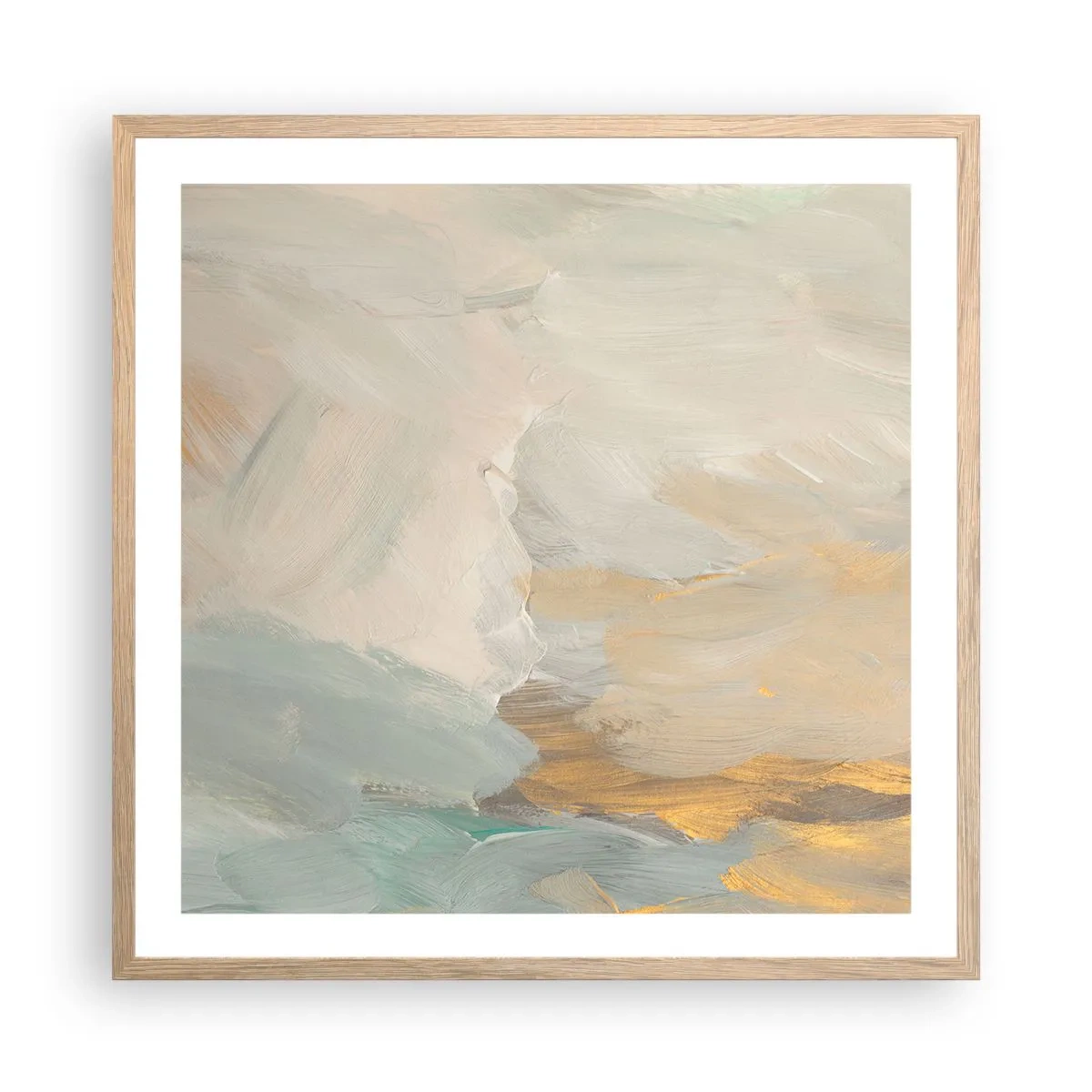 Pôster com moldura de carvalho claro - Abstração – a terra da gentileza - 60x60 cm