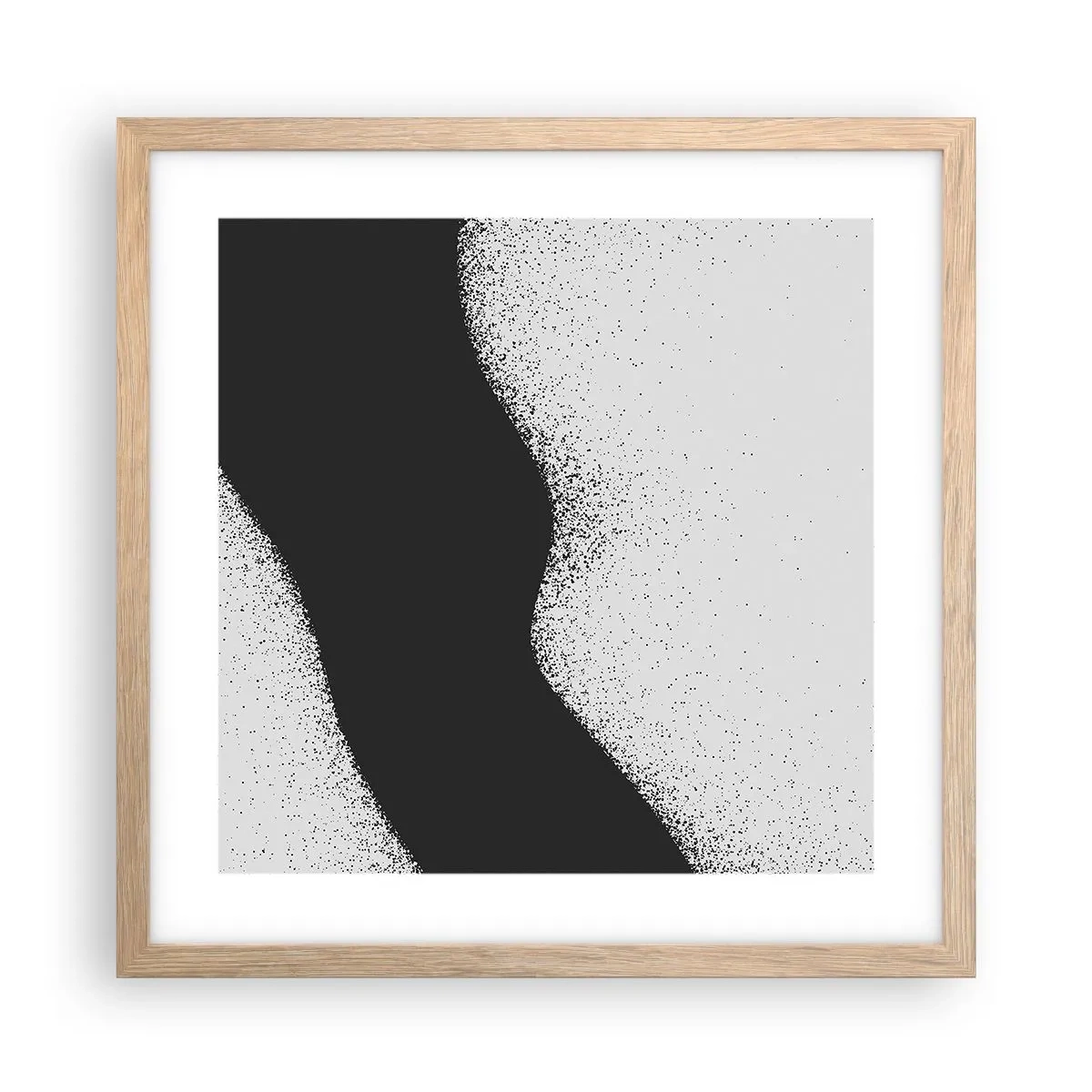 Pôster com moldura de carvalho claro - Equilíbrio suave - 40x40 cm