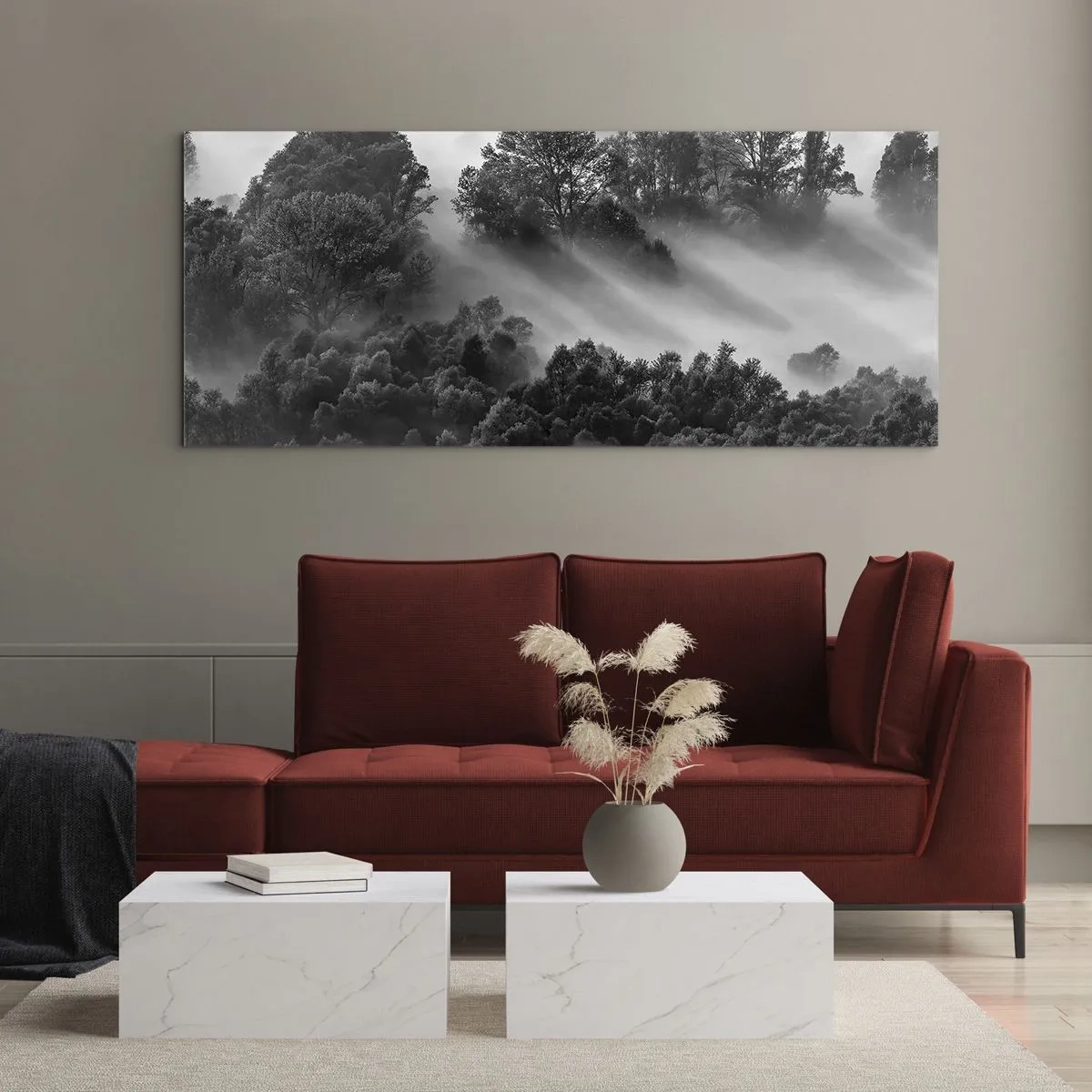 Quadro em vidro - Levantar-se do sono - 100x40 cm