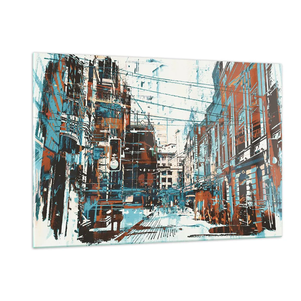 Quadro em vidro - Um desgastado percurso urbano - 120x80 cm