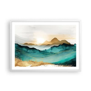 Pôster em moldura branca - À beira da abstração – paisagem - 70x50 cm