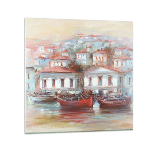 Quadro em vidro - Cidade feliz - 30x30 cm