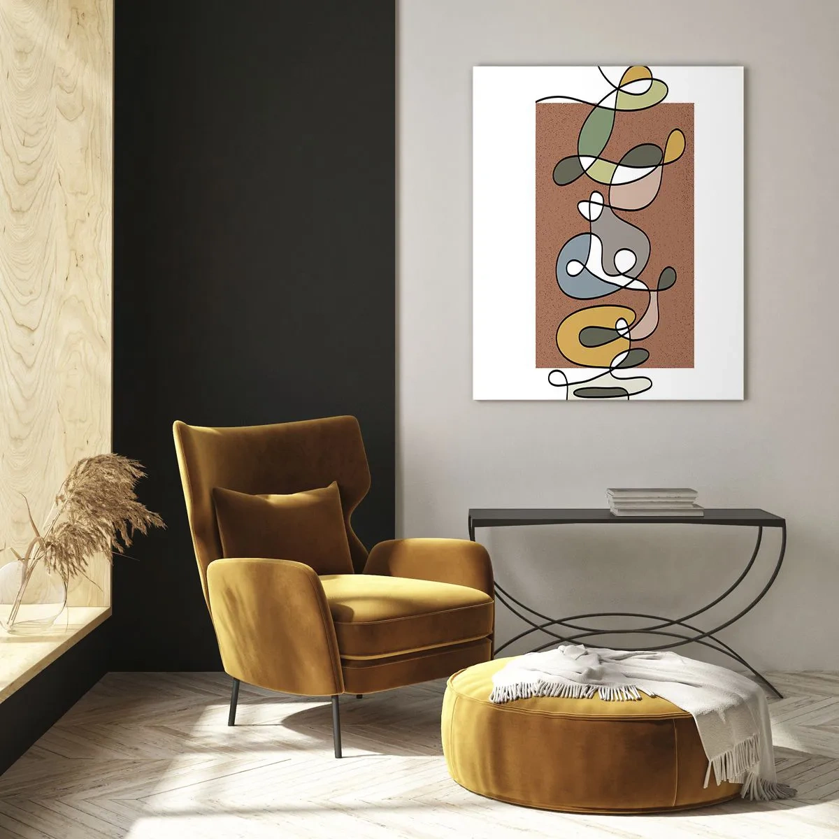 Quadro em vidro - Abstração que vale a pena sorrir - 50x70 cm