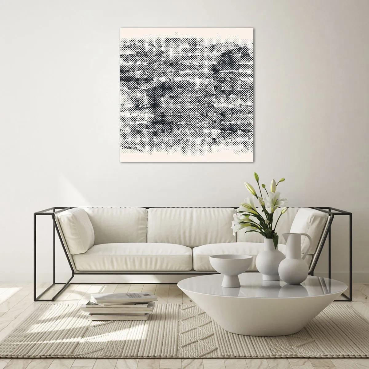 Quadro em vidro - Composição nebulosa - 60x60 cm