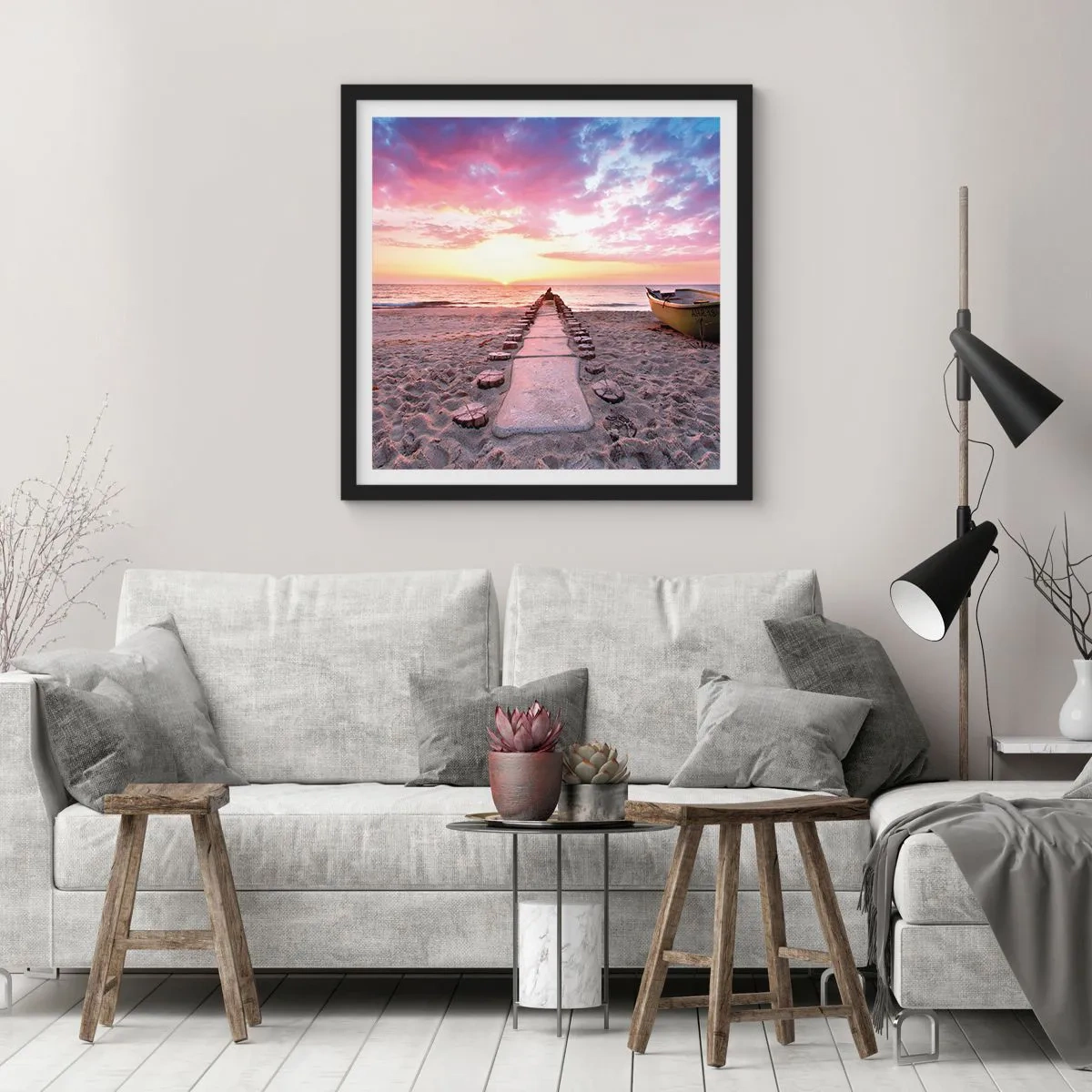 Pôster com moldura preta - Um momento de profunda experiência - 40x40 cm