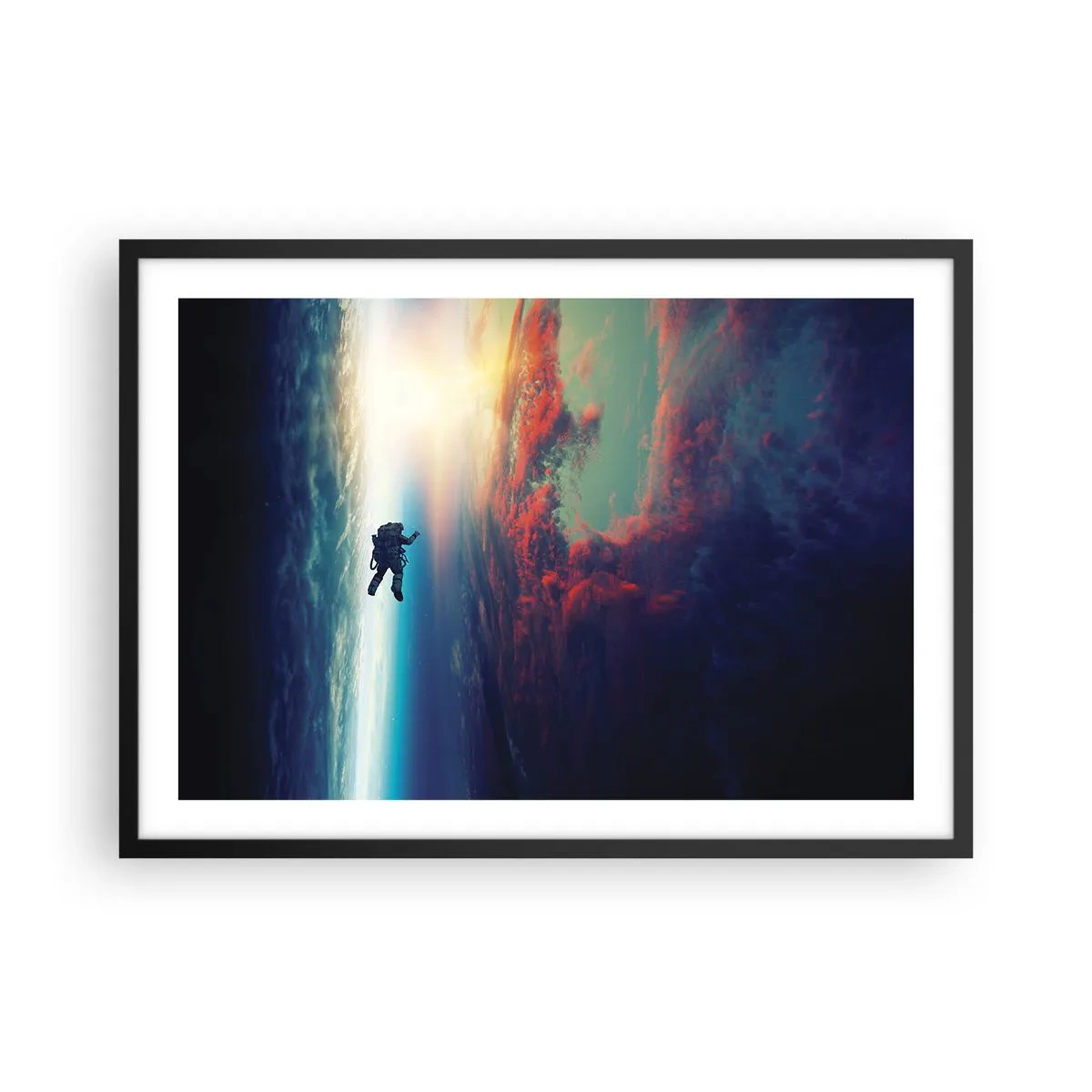 Pôster com moldura preta - Enfrentando o universo - 70x50 cm