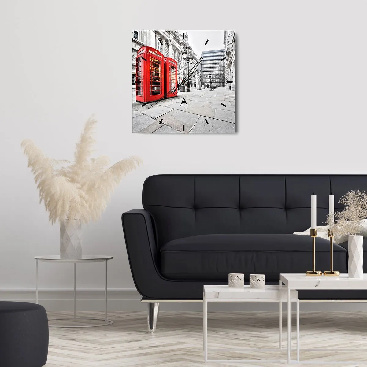 Relógio de parede - Relógio em vidro - Bem-vindo a Londres - 30x30 cm