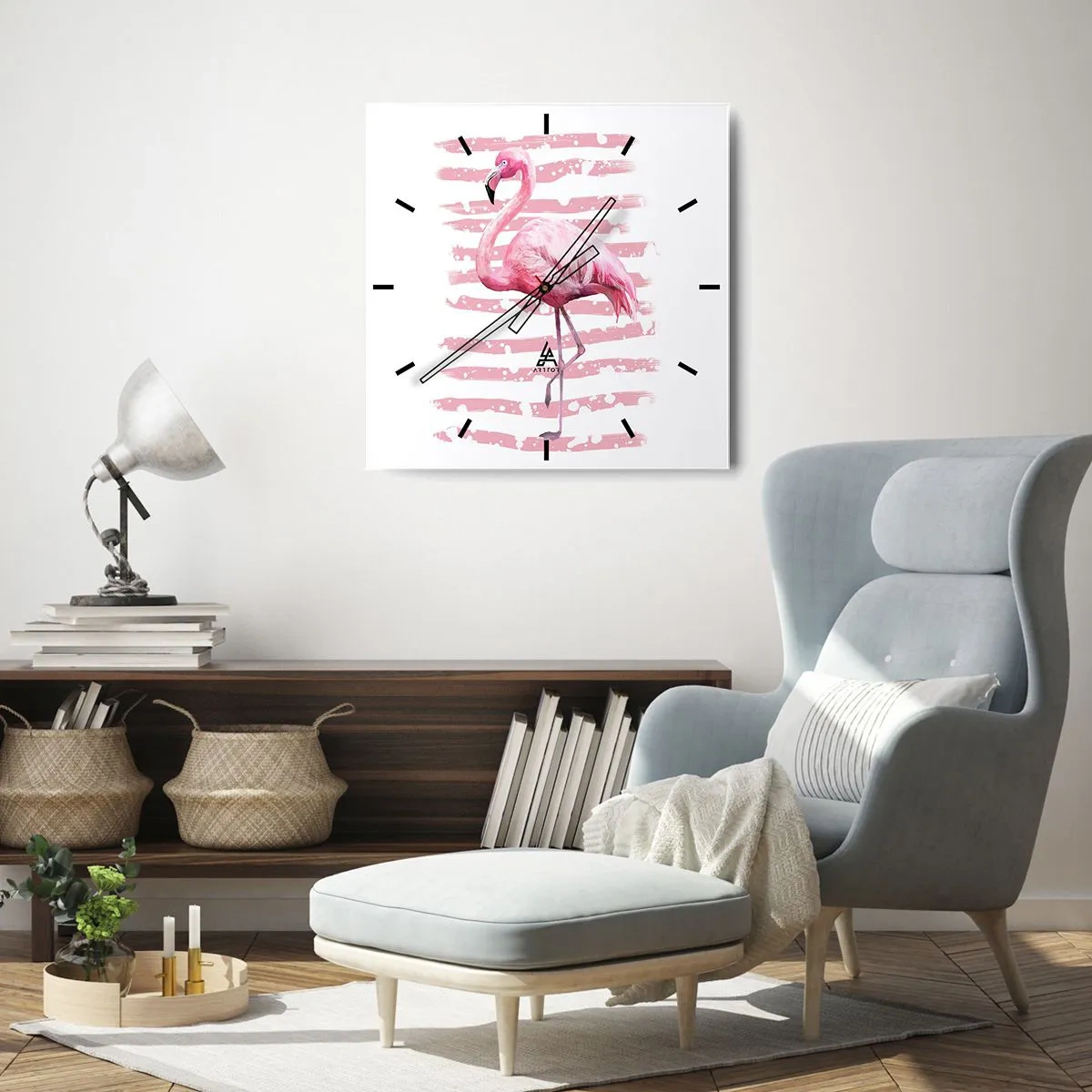 Relógio de parede - Relógio em vidro - Com dignidade, embora de rosa - 30x30 cm