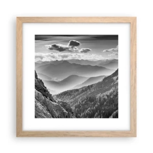 Pôster com moldura de carvalho claro - Até ao horizonte - 30x30 cm