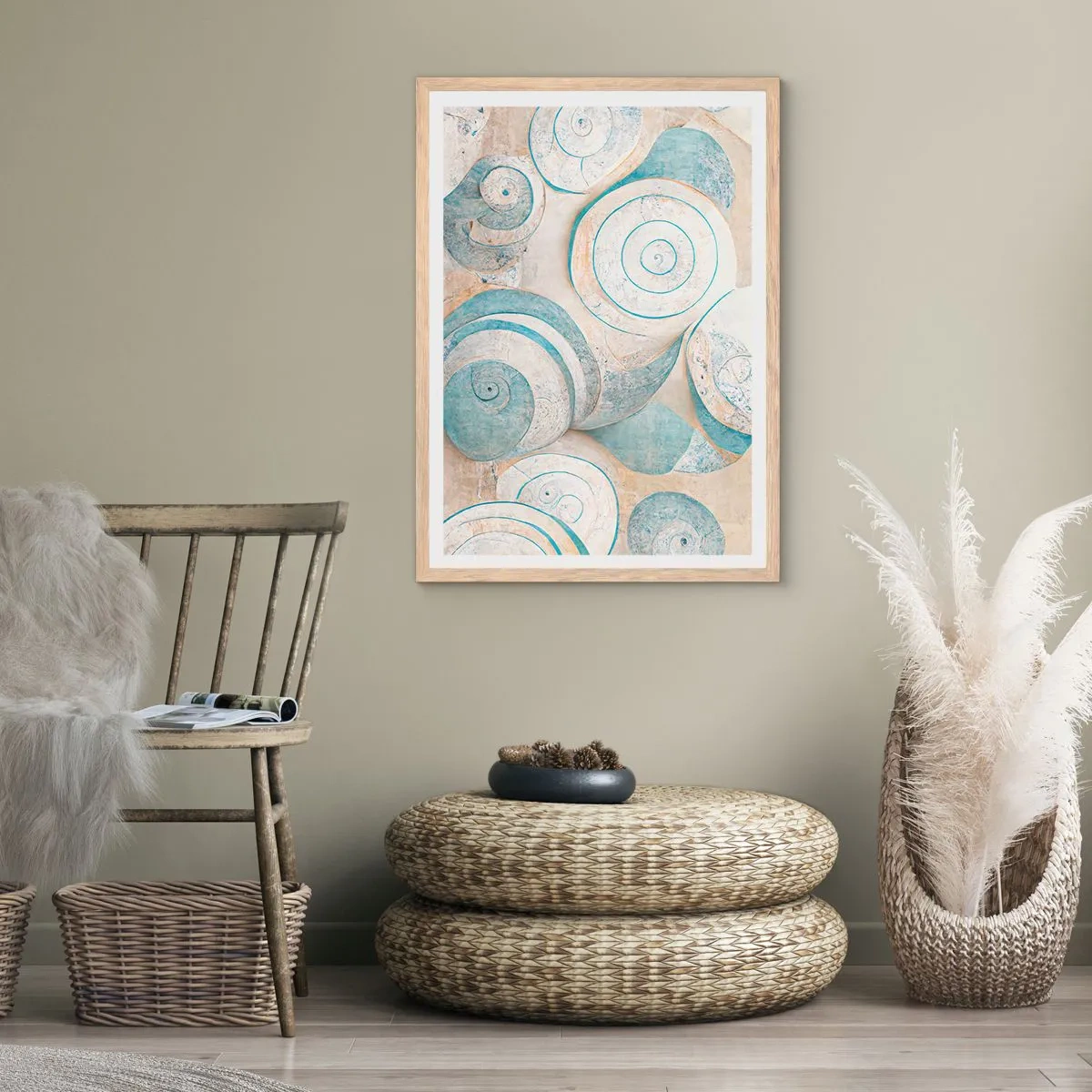 Pôster com moldura de carvalho claro - O que há dentro da casca? - 70x100 cm