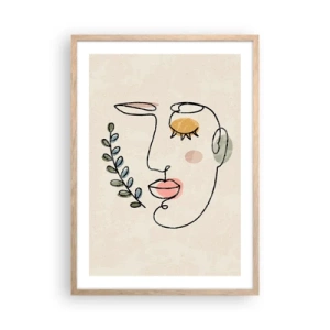 Pôster com moldura de carvalho claro - Paz encontrada - 50x70 cm