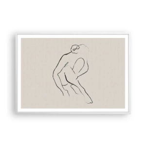 Pôster em moldura branca - Esboço íntimo - 100x70 cm