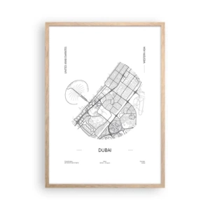 Pôster com moldura de carvalho claro - Anatomia de Dubai - 50x70 cm