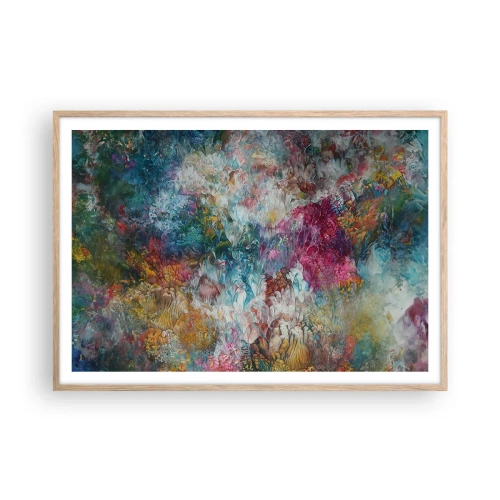 Pôster com moldura de carvalho claro - Em plena floração - 100x70 cm