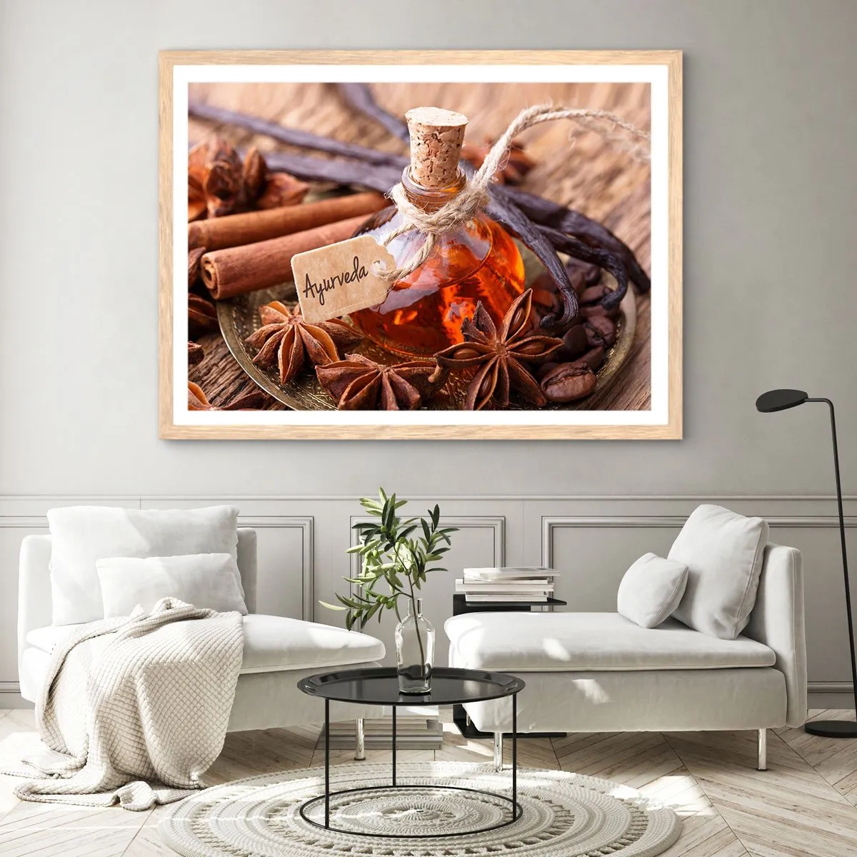 Pôster com moldura de carvalho claro - Rumo à unidade do corpo e do espírito - 100x70 cm