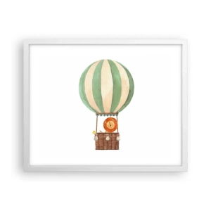 Pôster em moldura branca - As viagens de Leon - 50x40 cm