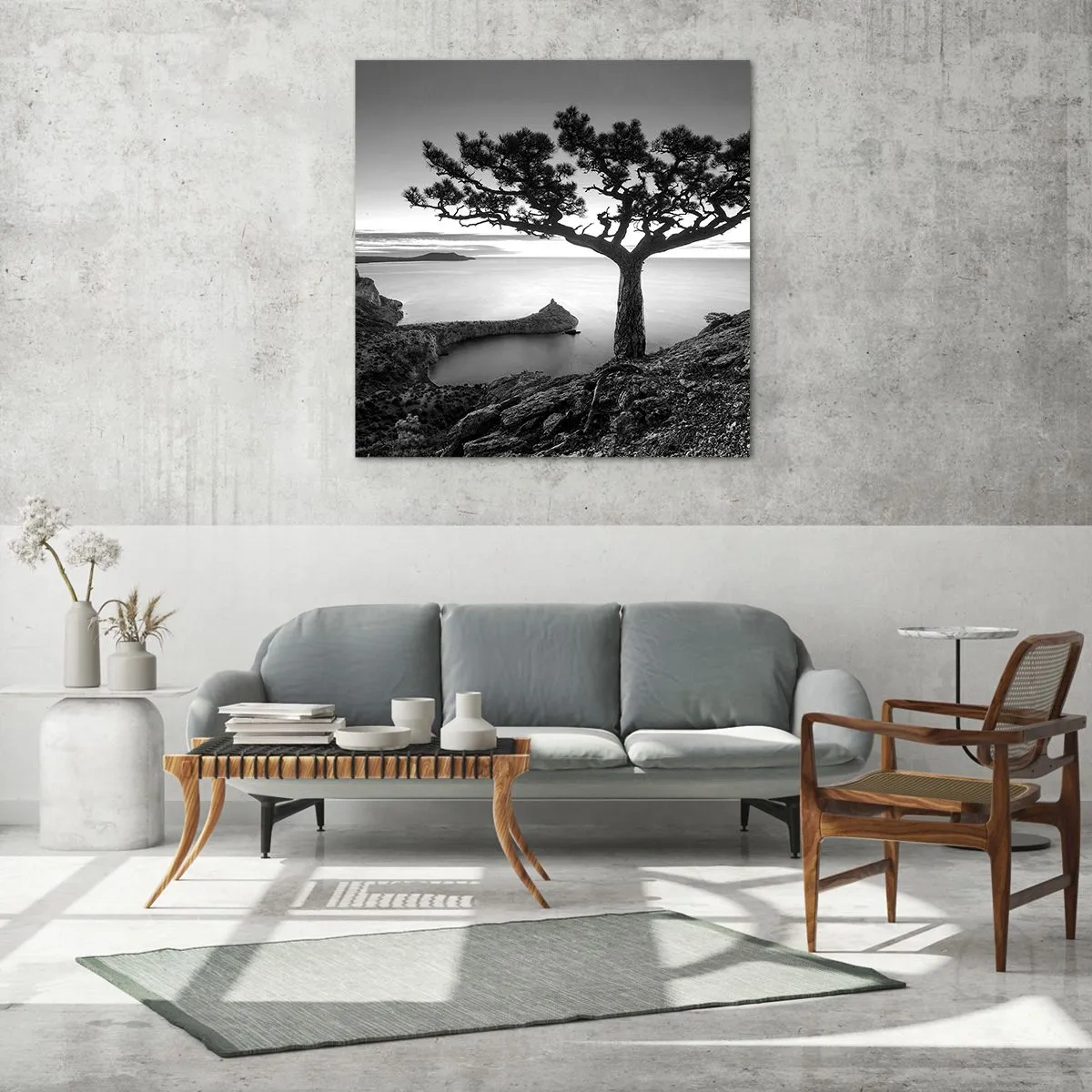 Quadro em vidro - Paz até ao horizonte - 60x60 cm