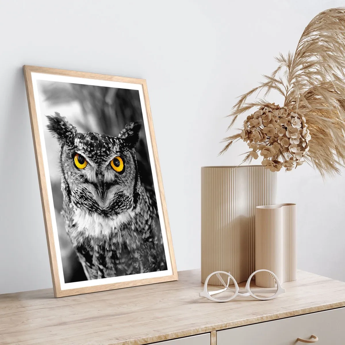 Pôster com moldura de carvalho claro - Nada pode ser escondido - 40x50 cm