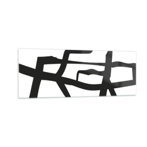 Quadro em vidro - Projeto preto e branco - 140x50 cm