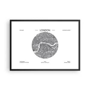 Pôster com moldura preta - Anatomia de Londres - 70x50 cm