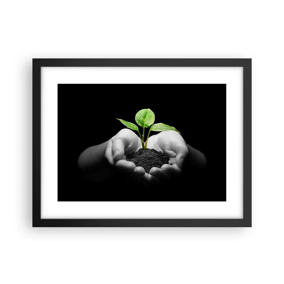 Pôster com moldura preta - Eu amo a natureza, eu a protejo - 40x30 cm