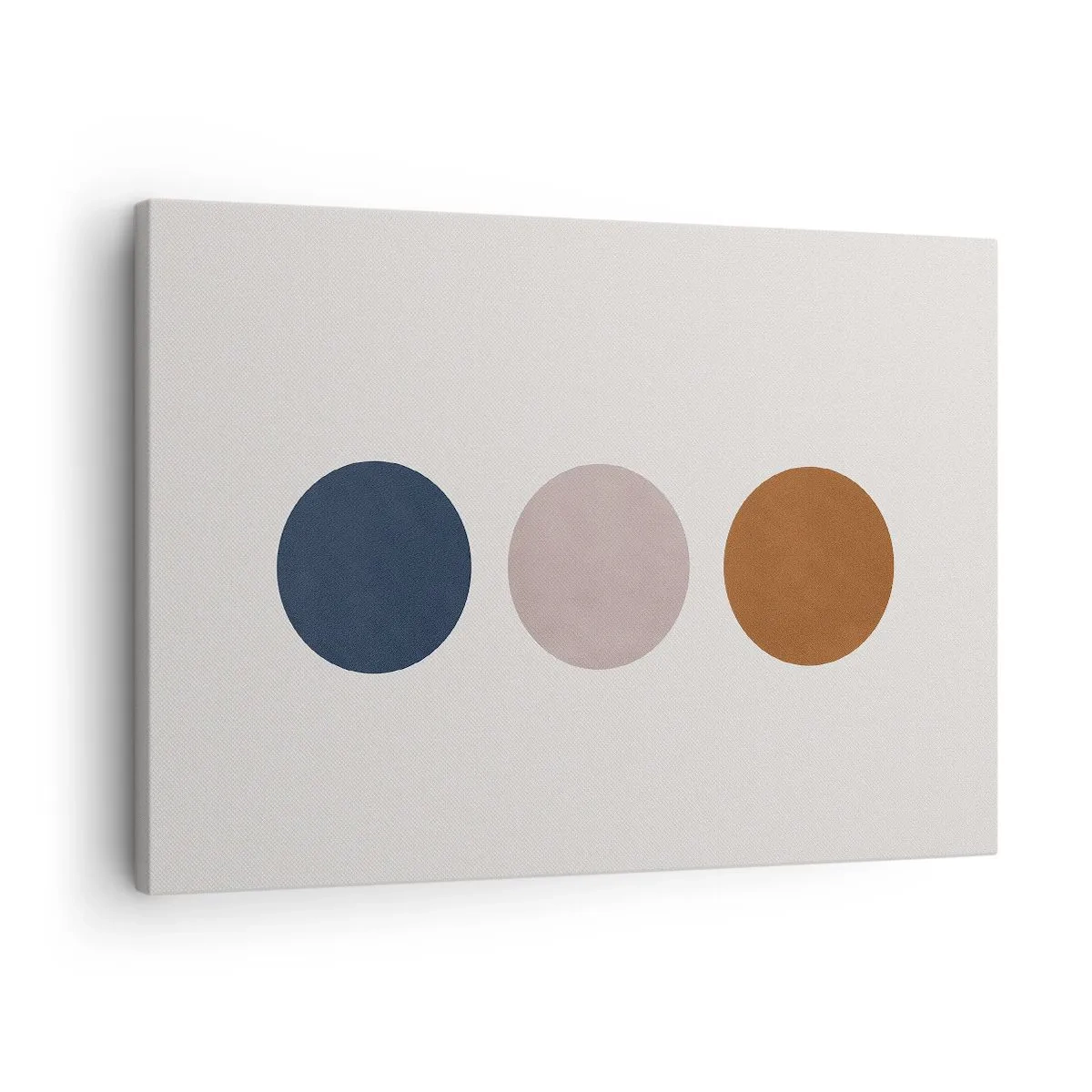 Quadro em tela - Uma composição minimalista com três círculos coloridos - 70x50cm - Um símbolo de excelência - Decoração de parede moderna para a sala de estar e quarto ARTTOR