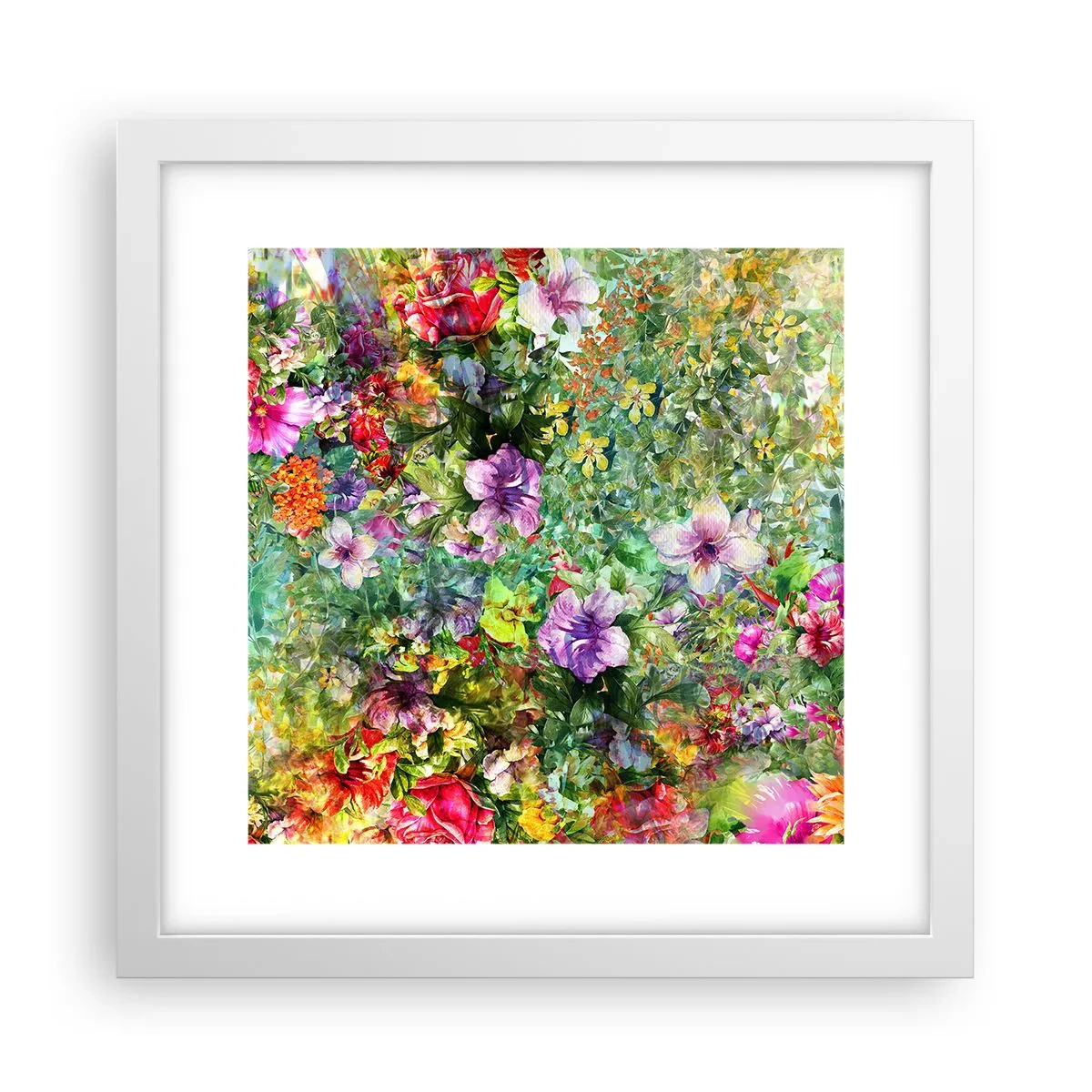 Pôster em moldura branca - Nas flores para a perdição - 30x30 cm
