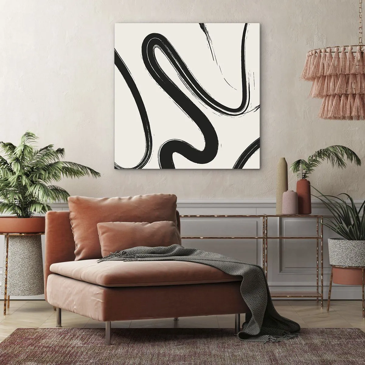 Quadro em tela - Capricho preto e branco - 40x40 cm