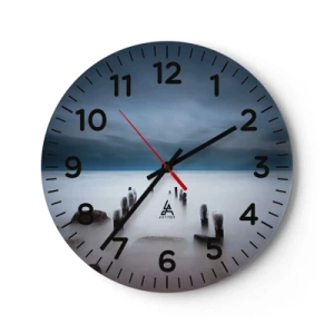 Relógio de parede - Relógio em vidro - Lago pensativo - 30x30 cm