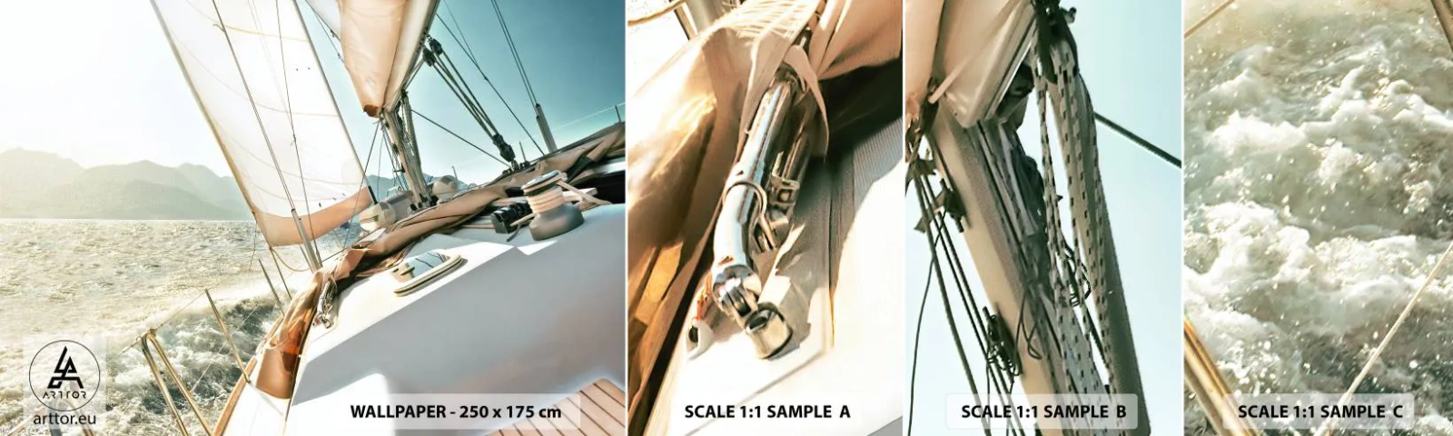 Amostra de Papel de Parede Standard Eco - Sob a vela - Iate, navegação, Mar - 100x30 cm