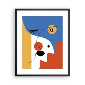 Pôster com moldura preta - Retrato desconstruído - 40x50 cm