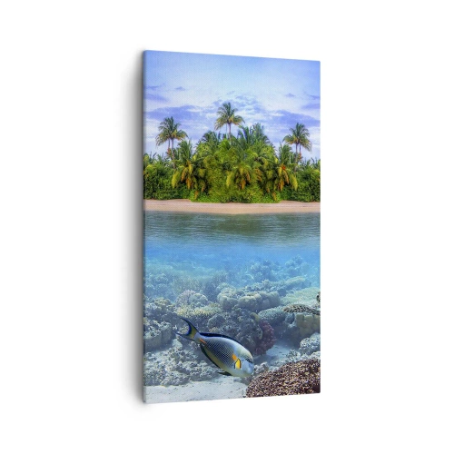 Quadro em tela - A Ilha Celestial lhe convida - 45x80 cm