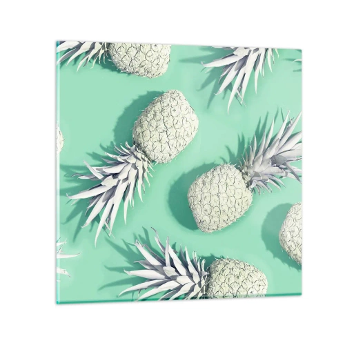 Quadro em vidro - Vão muito bem com a hortelã - 60x60 cm