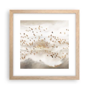 Pôster com moldura de carvalho claro - Está na hora… - 30x30 cm