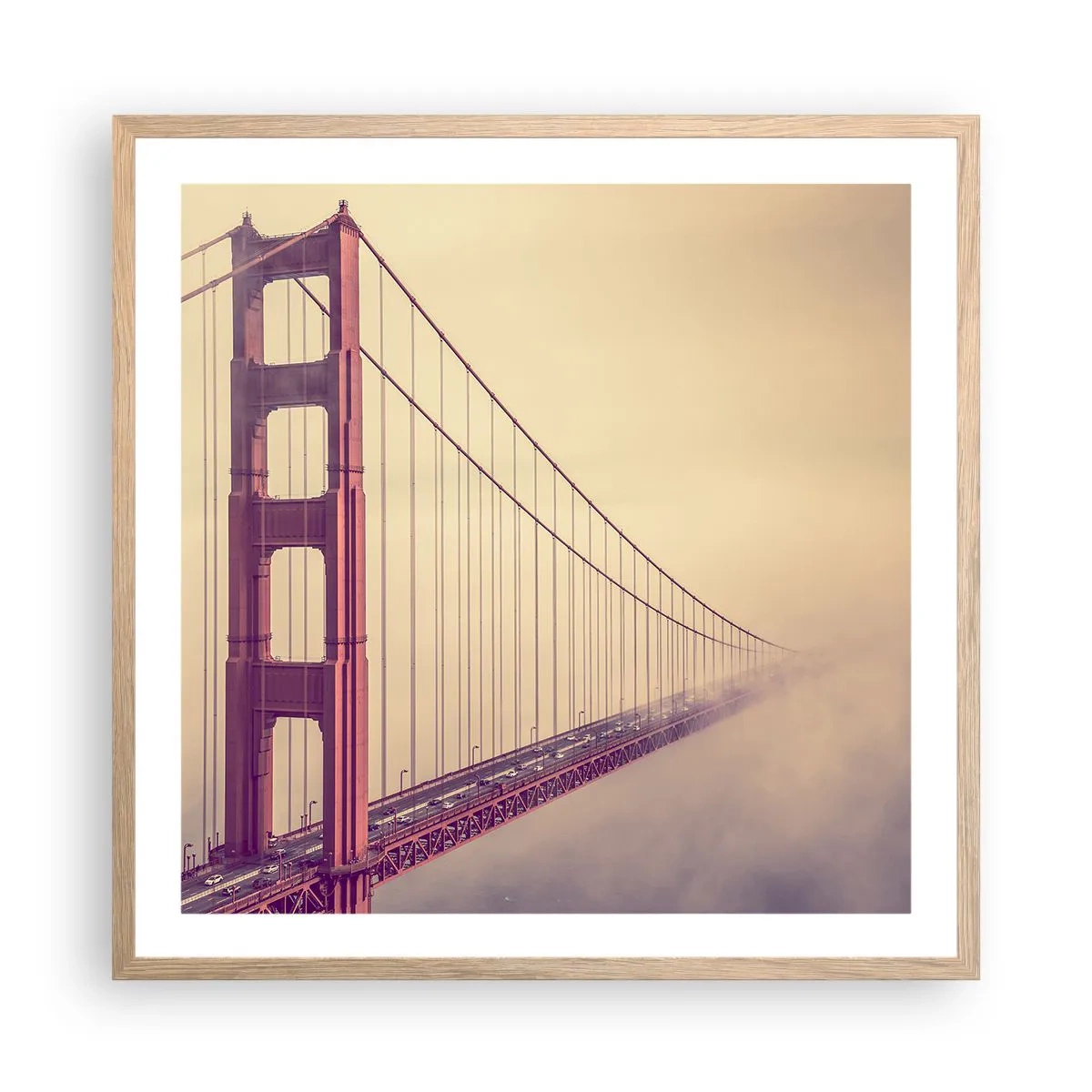 Pôster com moldura de carvalho claro - Entre o céu e a terra - 60x60 cm