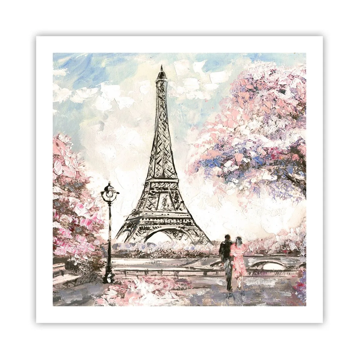Pôster - Caminhada de abril por Paris - 60x60 cm