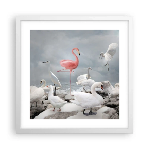 Pôster em moldura branca - Como vim parar aqui? - 40x40 cm