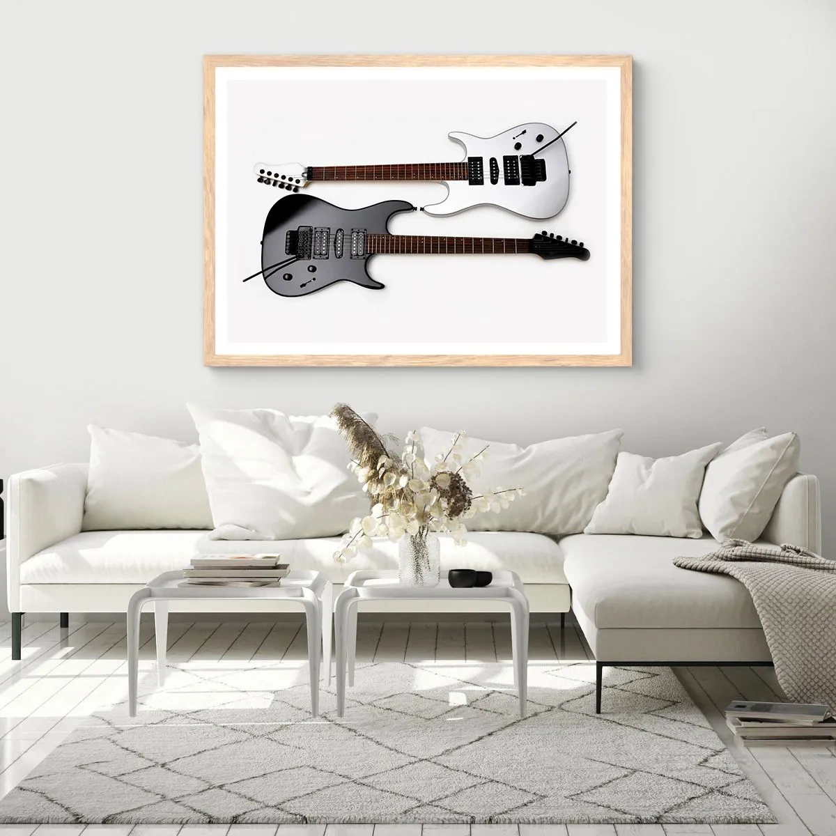 Pôster com moldura de carvalho claro - Harmonia das formas - 100x70 cm