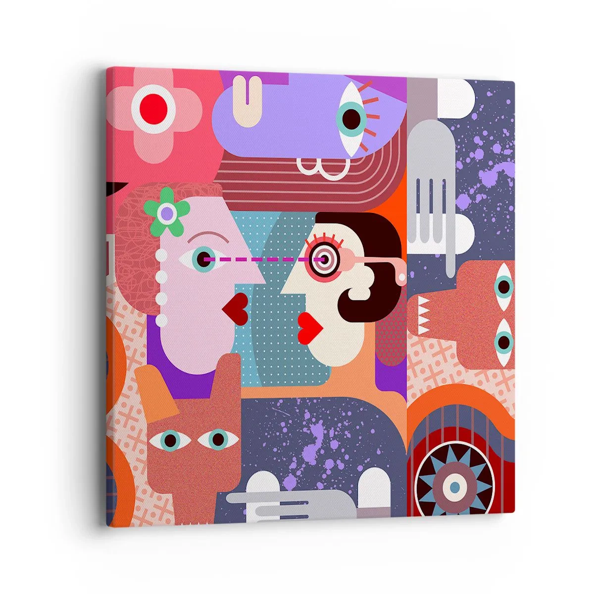 Quadro em tela - Olho no olho - 40x40 cm