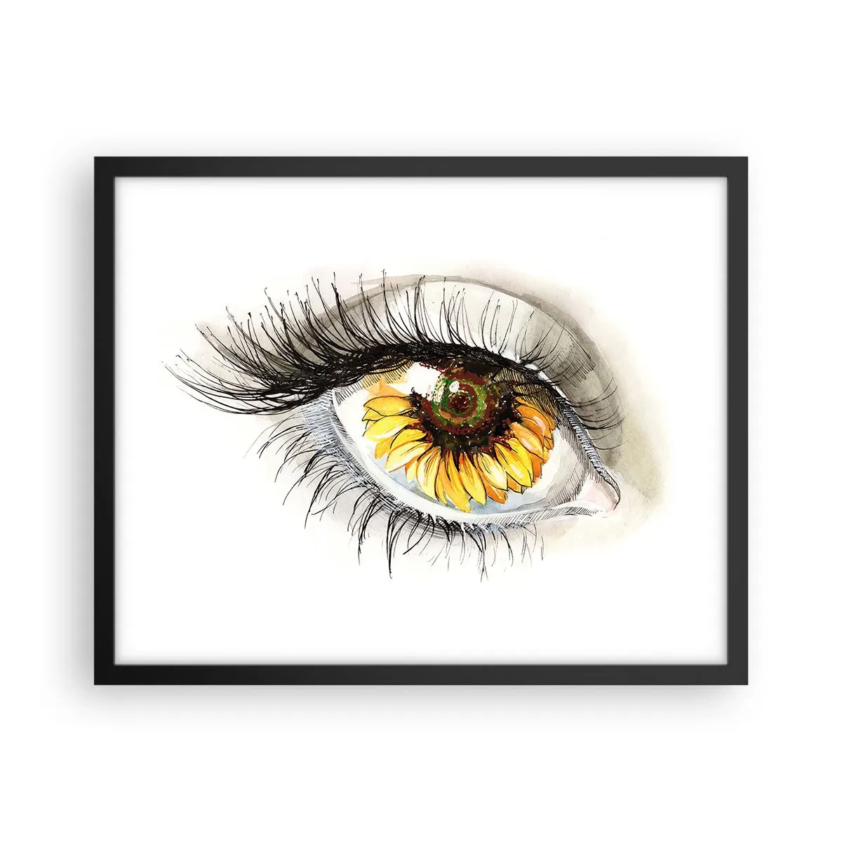 Pôster com moldura preta - Um olhar tão quente como o verão - 50x40 cm