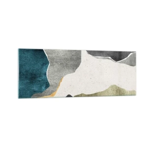 Quadro em vidro - Composição de mosaico com fio de ouro - 140x50 cm