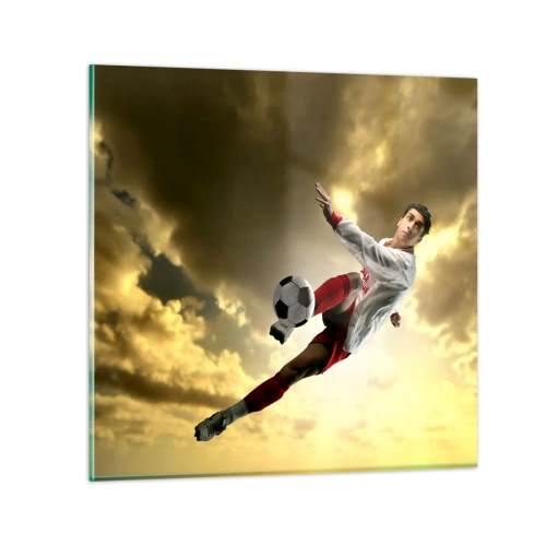 Quadro em vidro - O céu do futebol - 30x30 cm