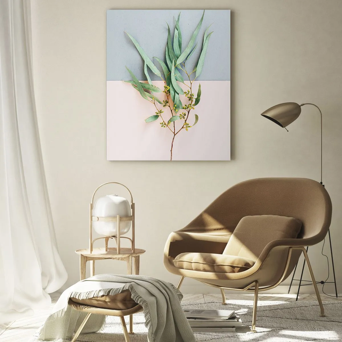Quadro em vidro - Sutileza pastel - 50x70 cm
