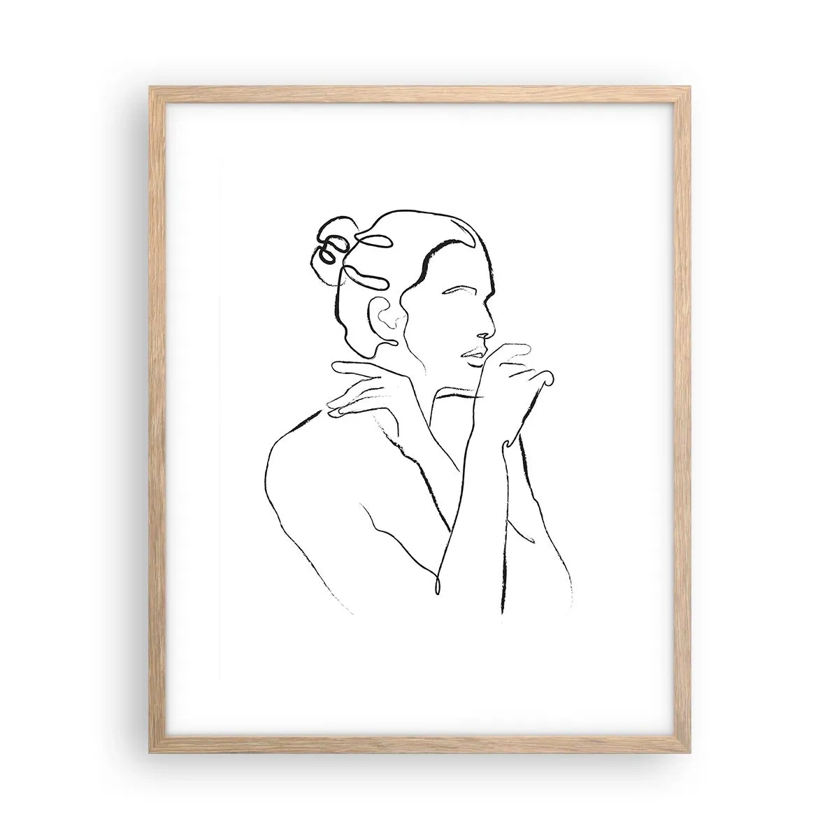 Pôster com moldura de carvalho claro - Nu: um mistério sensual - 40x50 cm