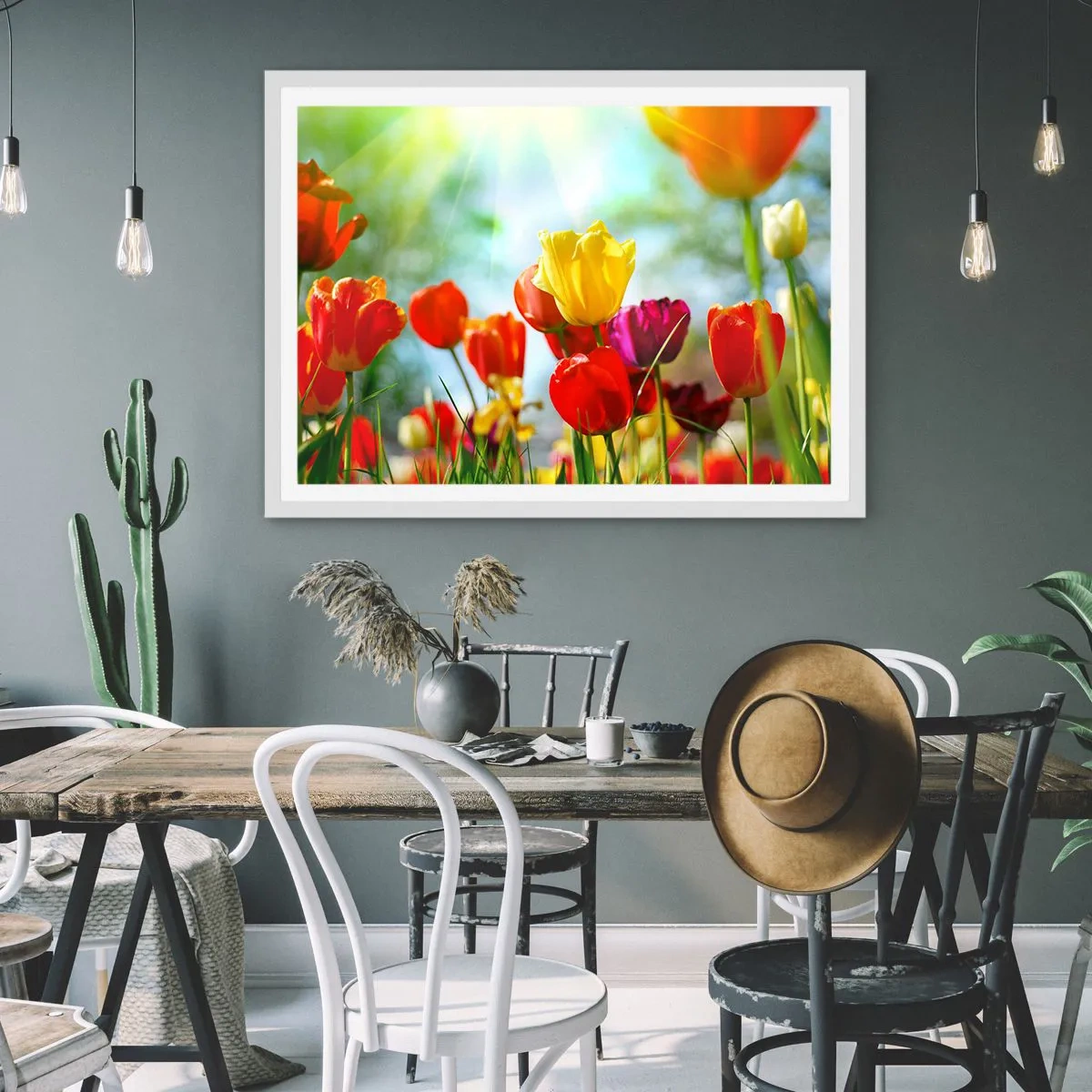 Pôster em moldura branca - Todas as cores do sol - 70x50 cm