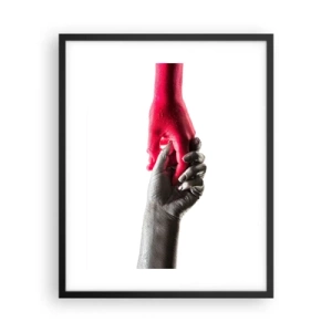 Pôster com moldura preta - Juntos, mas diferentes - 40x50 cm