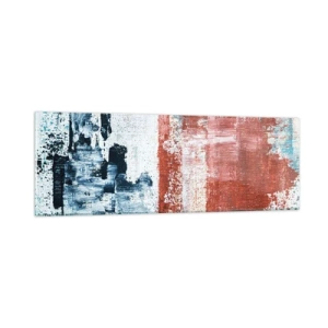 Quadro em vidro - Meio a meio abstrato - 90x30 cm